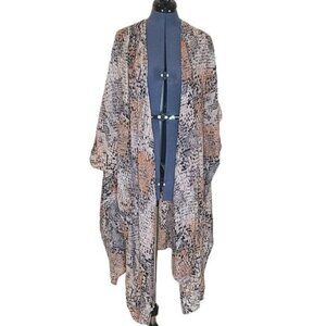 G.I.L.I. Earth tone snake skin print swim suit cover up size XS/S.